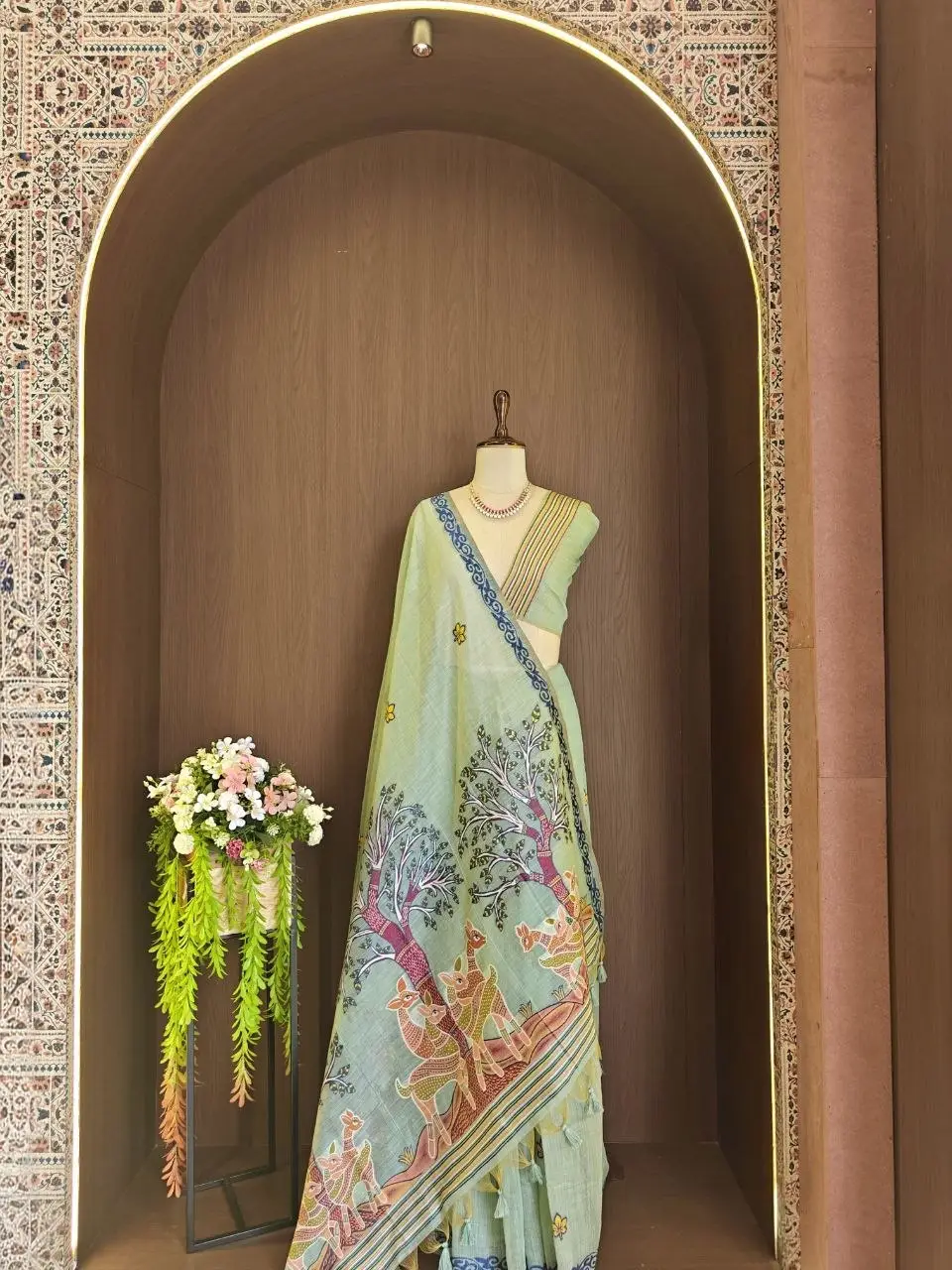 Muga Cotton Saree -  Peach Rose